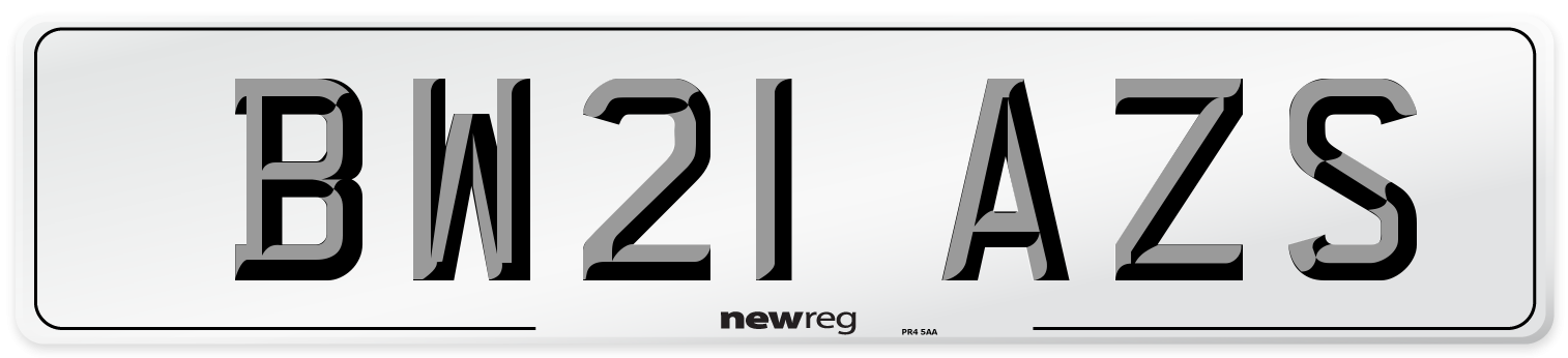 BW21 AZS Number Plate from New Reg